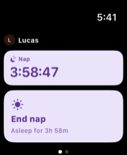 NomiNest 'At three in the morning, on your wrist' screen